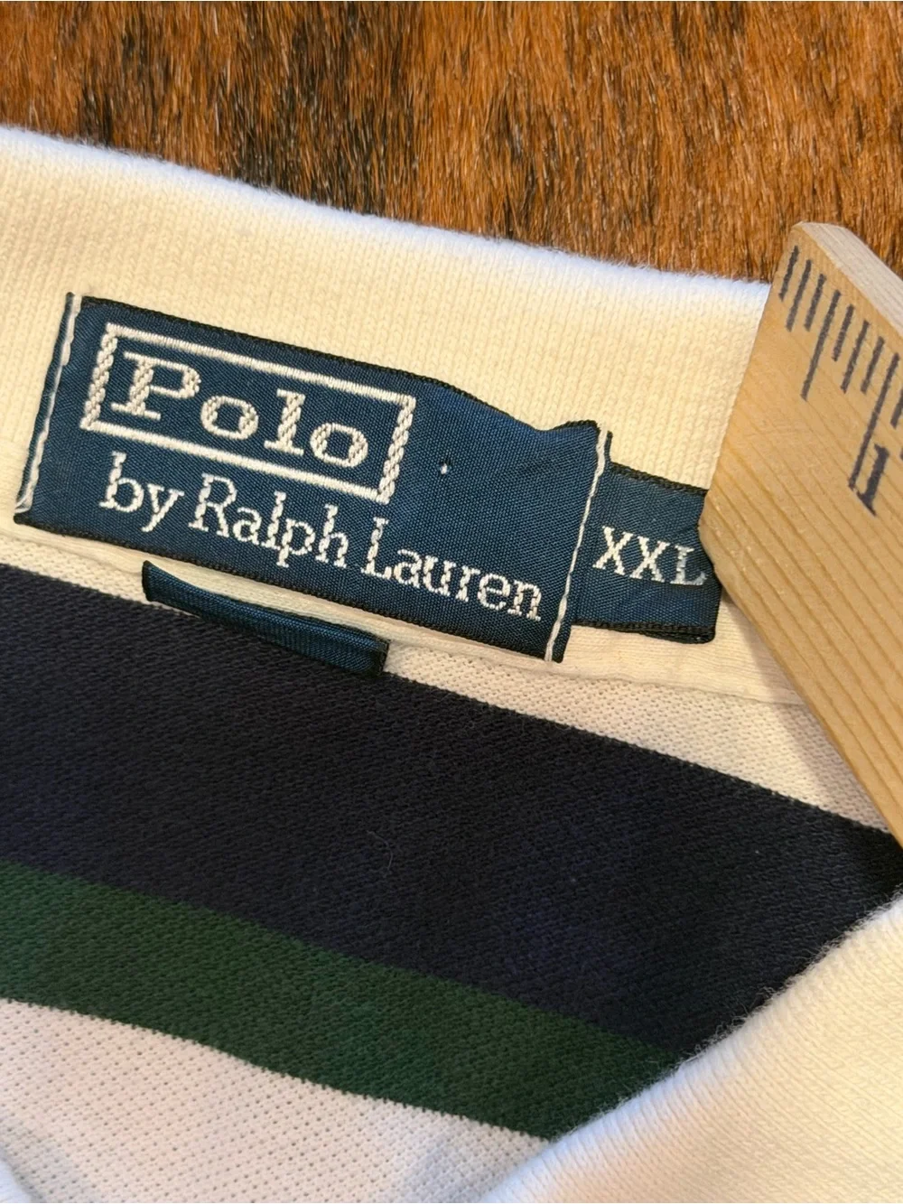 Vintage Polo Ralph Lauren Multi-Color Striped Polo Shirt Green Blue Men Sz XXL